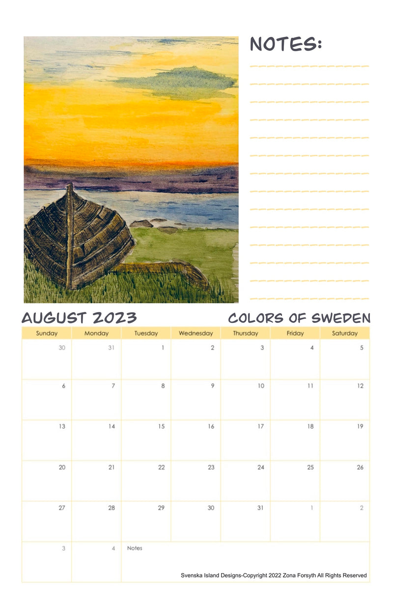 Wall calendar 2023-Colors of Sweden (Europe)