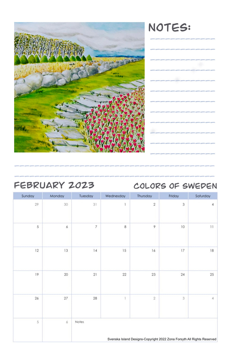 Wall calendar 2023-Colors of Sweden (Europe)