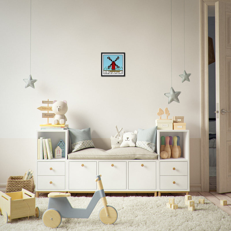 Väderkvarnen - Wooden Framed Poster