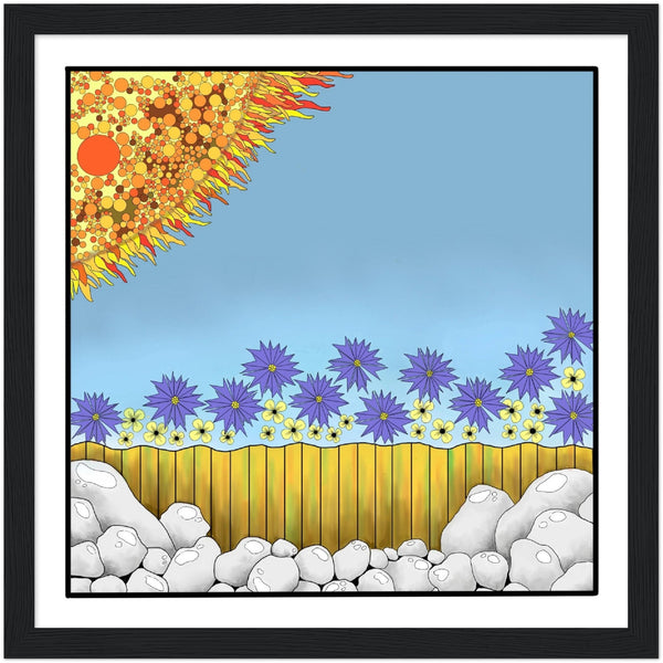 Field of Flowers - Wooden Framed Poster